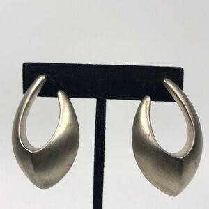 Vtg Givenchy Estate Modernist Silver Post Earrings